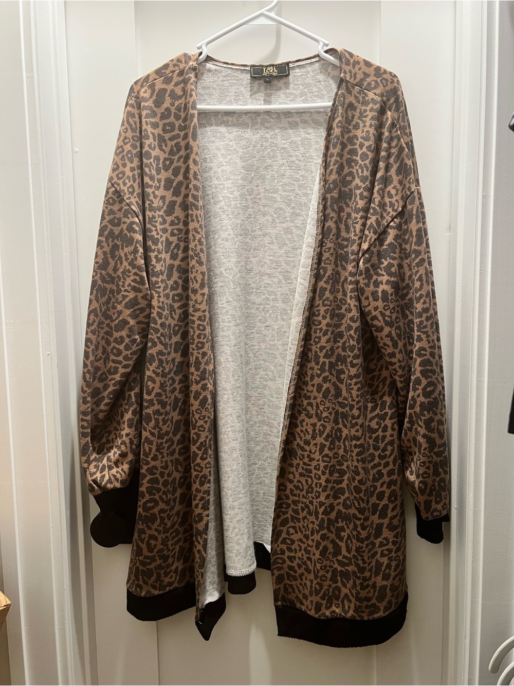 L&B Leopard Print Oversized cardigan